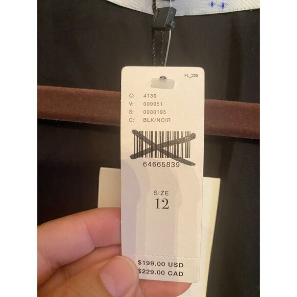 Anthropologie - Faithfull Deep-V Midi Dress black size 12 - Picture 4 of 11